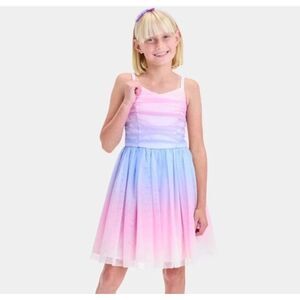 GUC Cat & Jack Girls Ombre Tulle Lined Pink Blue Purple Dress sz XL 14/16 Plus